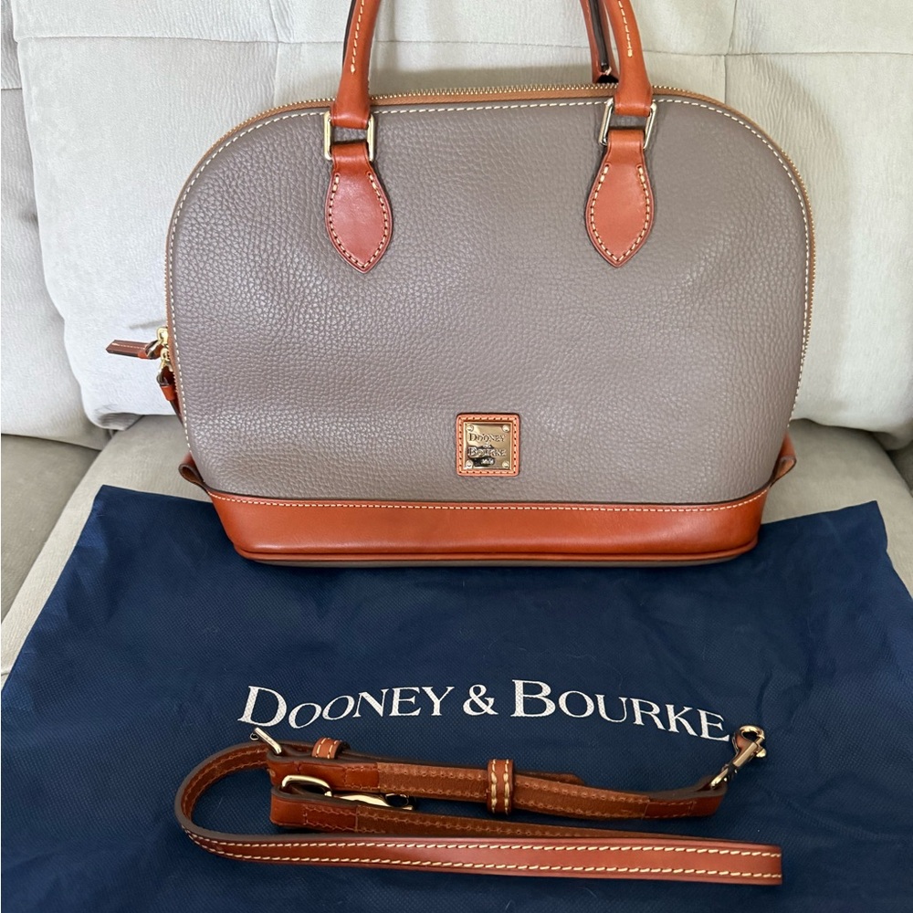 Dooney & Bourke Brown and Tan Leather Satchel